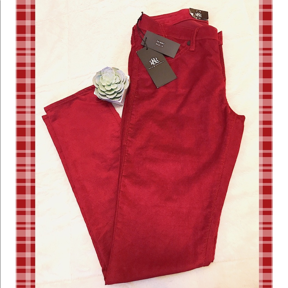 Rock & Republic 10 Reg Skinny Red Corduroy Pants